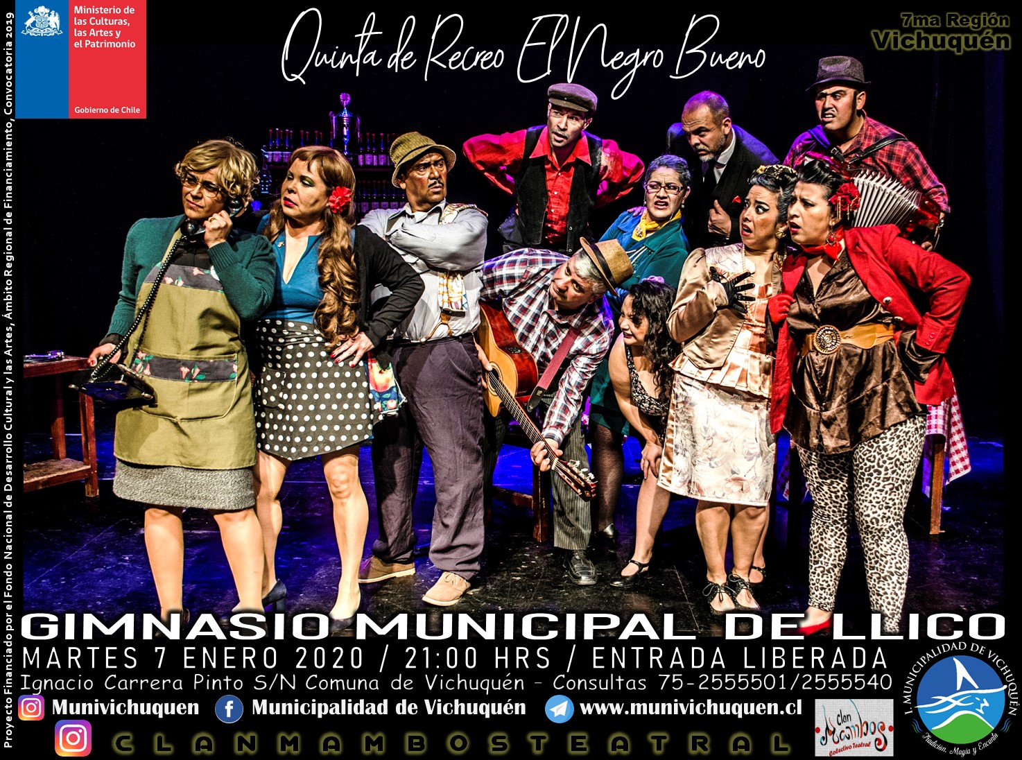 2020 Circulación Teatral por Vichuquén, Rauco, Santa Cruz y Machalí. 7ma y 6ta Región.