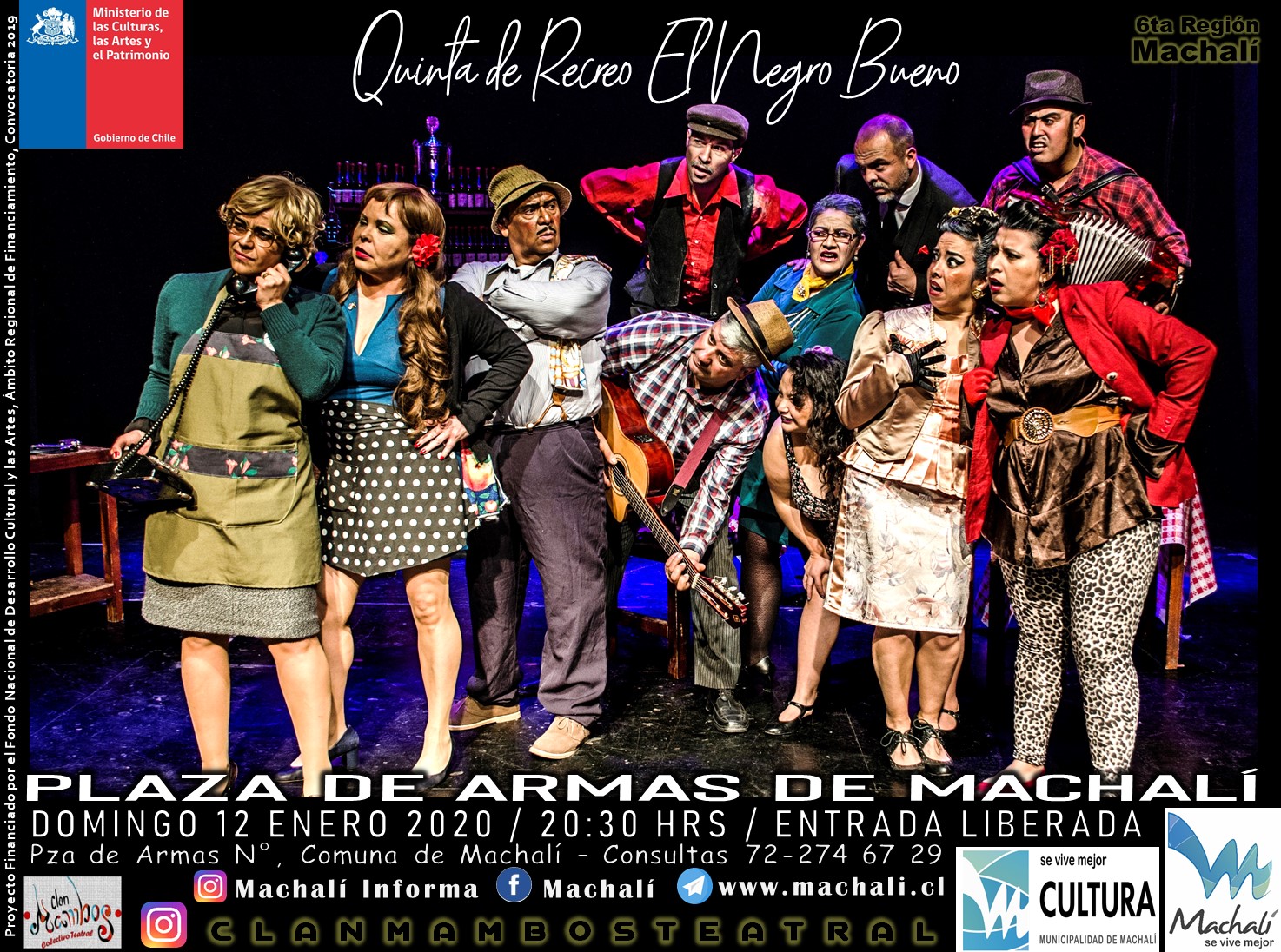 2020 Circulación Teatral por Vichuquén, Rauco, Santa Cruz y Machalí. 7ma y 6ta Región.